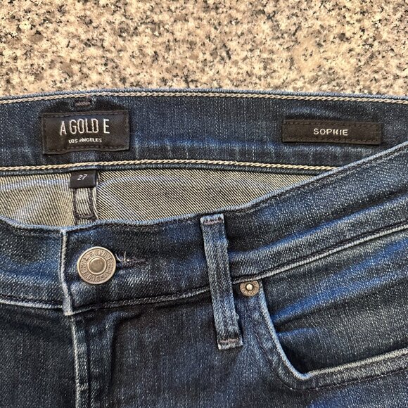 AGOLDE Sophie Skinny Jeans Womens Size 27 Mid Rise Dark Denim - Picture 3 of 6